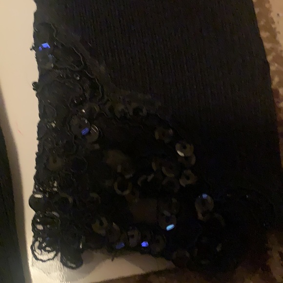 CACHE ELEGANT BLACK EMBELLISHED BEADED TOP SIZE MEDIUM COCKTAILS FORMAL - Picture 7 of 11